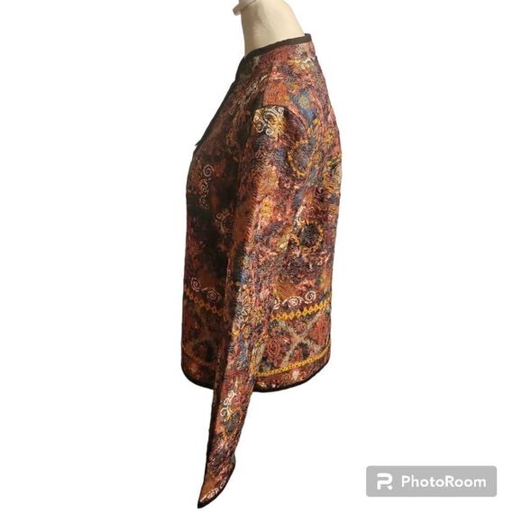 Christopher & Banks Jacket Size Small Quilted Multi Color & Brown - Picture 5 of 7